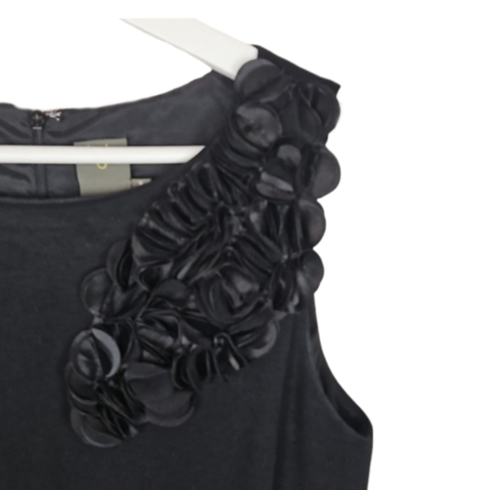 Gold Textured Glam Party Holiday Dress in Black, Size Women's 8 - Picture 2 of 7